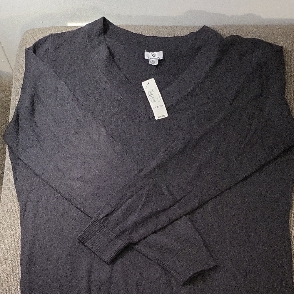 Women's Black V-Neck Sweater